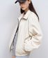FAUX Leather Windbreaker in Ivory
