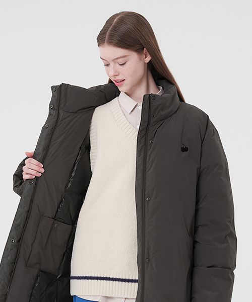 [ KIRSH ]★UNI SMALL CHERRY DUCK DOWN MUSINSA | KIRSH Uni Small Cherry Down puffer jacket [Cocoa]
