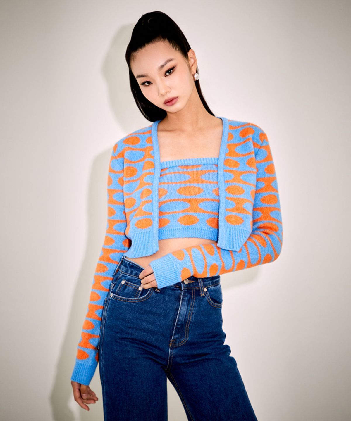탑걸(TOPGIRL) SIGNATURE COLOR BLOCK ARTWORK CARDIGAN_T226OT803