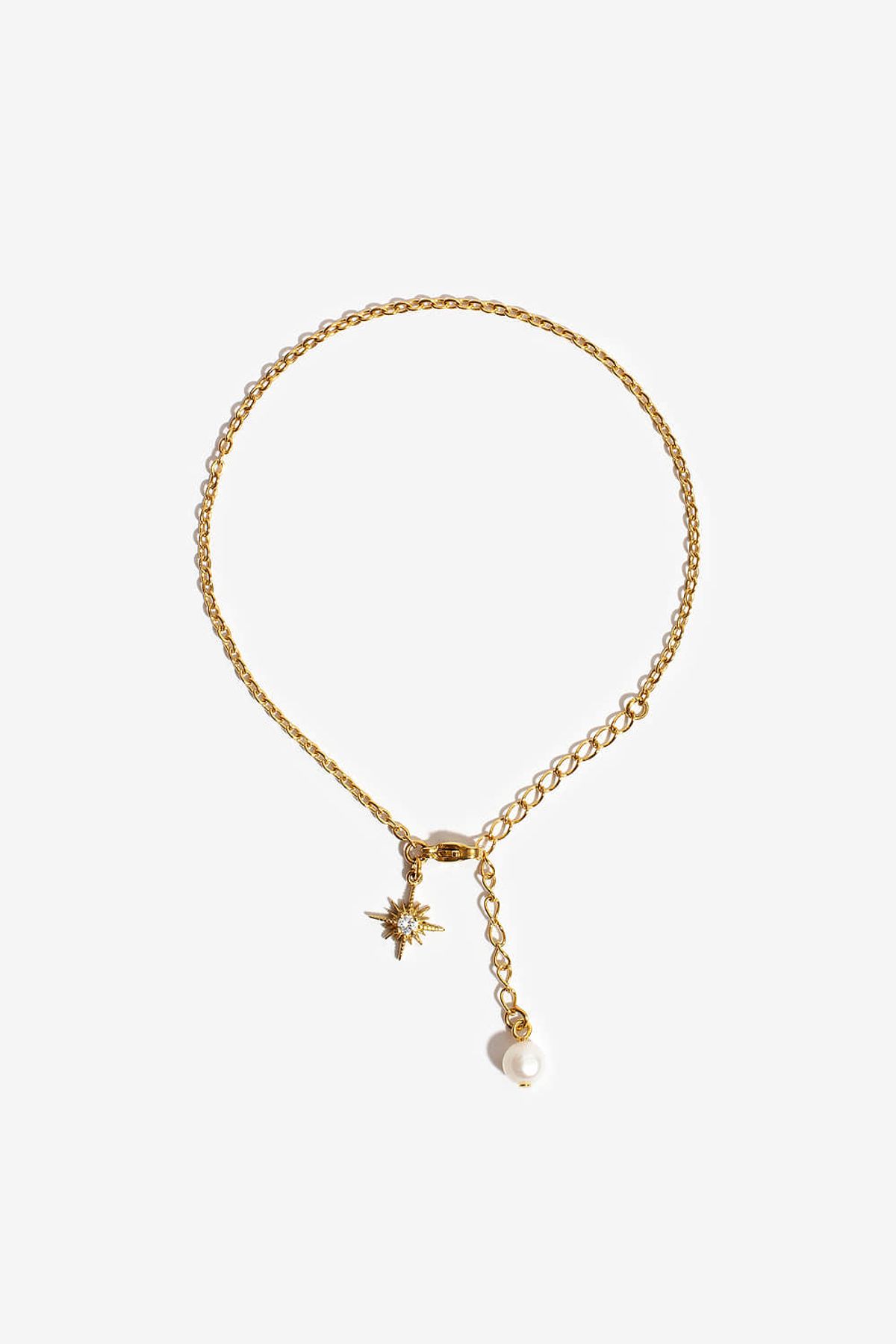 모드곤(MODGONE) 골든별 & 담수진주 체인팔찌 Golden Star & Fresh Water Pearl Chain Bracelet
