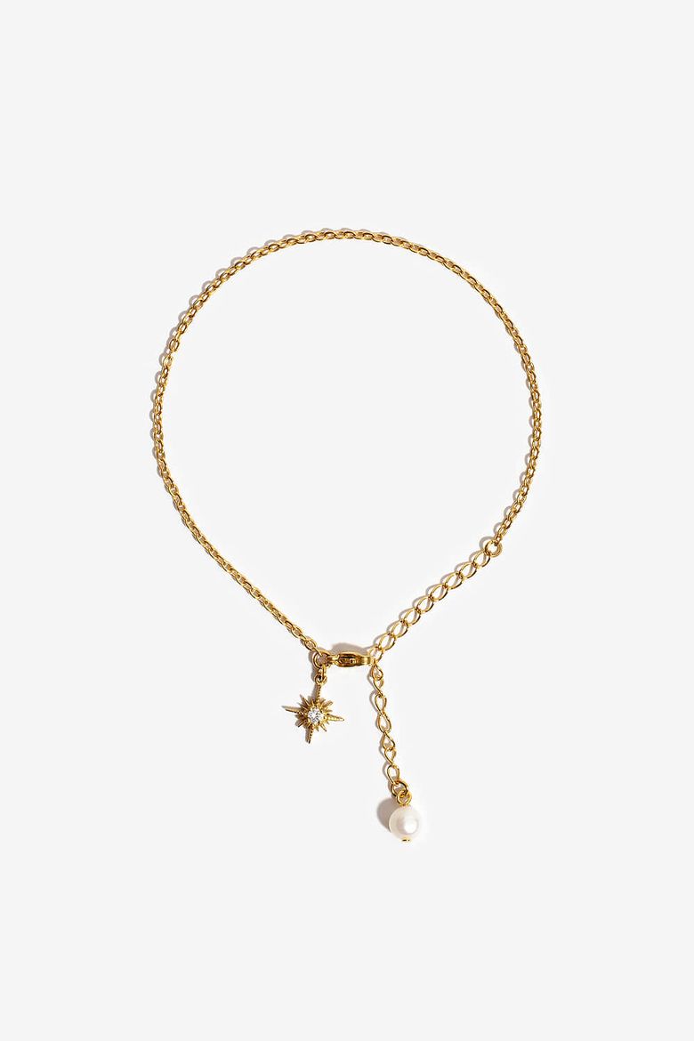 골든별 & 담수진주 체인팔찌 Golden Star & Fresh Water Pearl Chain Bracelet
