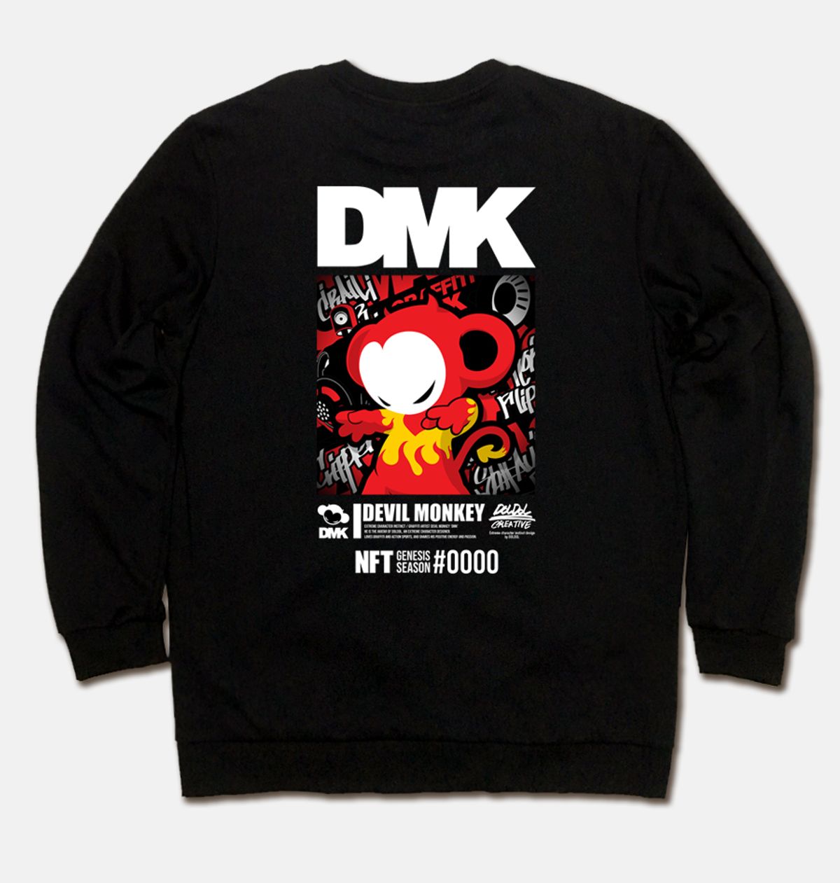 돌돌(DOLDOL) DMK_MTM_85 그래피티 아티스트 데빌몽키 DMK NFT 캐릭터 맨투맨 긴팔티 긴팔