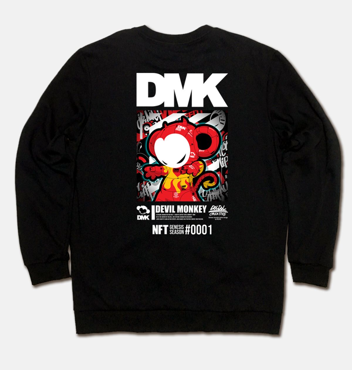 돌돌(DOLDOL) DMK_MTM_86 그래피티 아티스트 데빌몽키 DMK NFT 캐릭터 맨투맨 긴팔티 긴팔