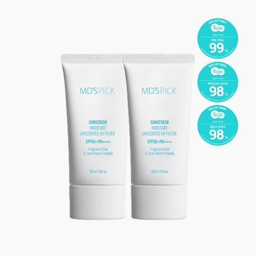 mdspick unscented moisturizing sunscreen 50ml 2 pieces