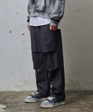 루즈 실루엣 프론트 다트 데님 조거 스토퍼 ash gray