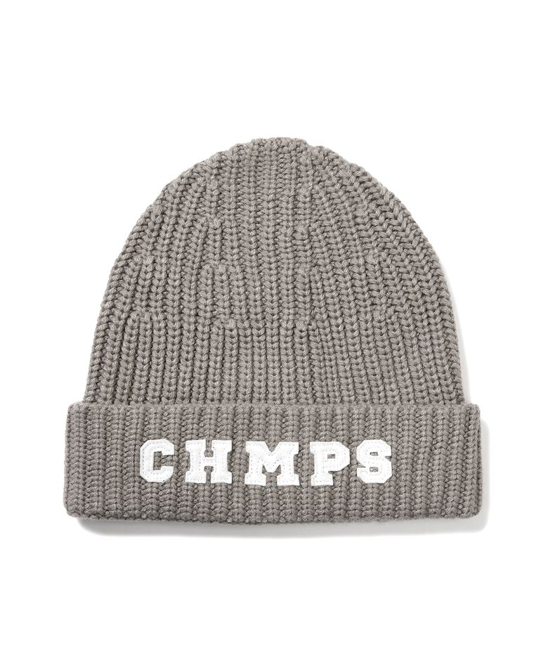 CHMPS 패치 니트 비니 B22FA02MC