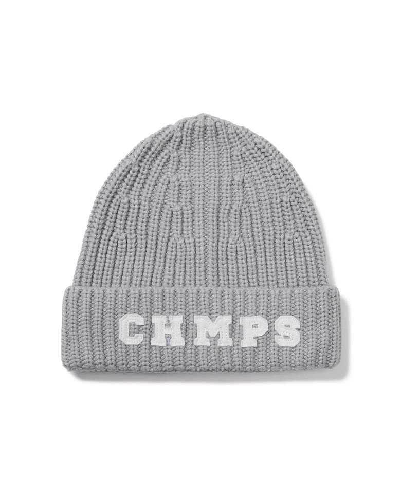 CHMPS 패치 니트 비니 B22FA02AG