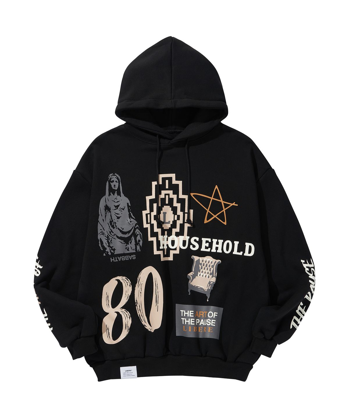 리베레(LIBERE) COLLAGE HOODIE / BLACK