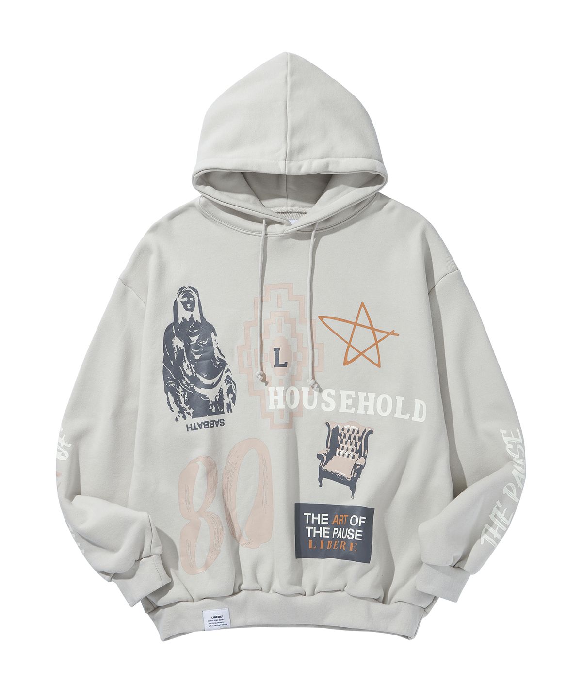 리베레(LIBERE) COLLAGE HOODIE / LIGHT GRAY