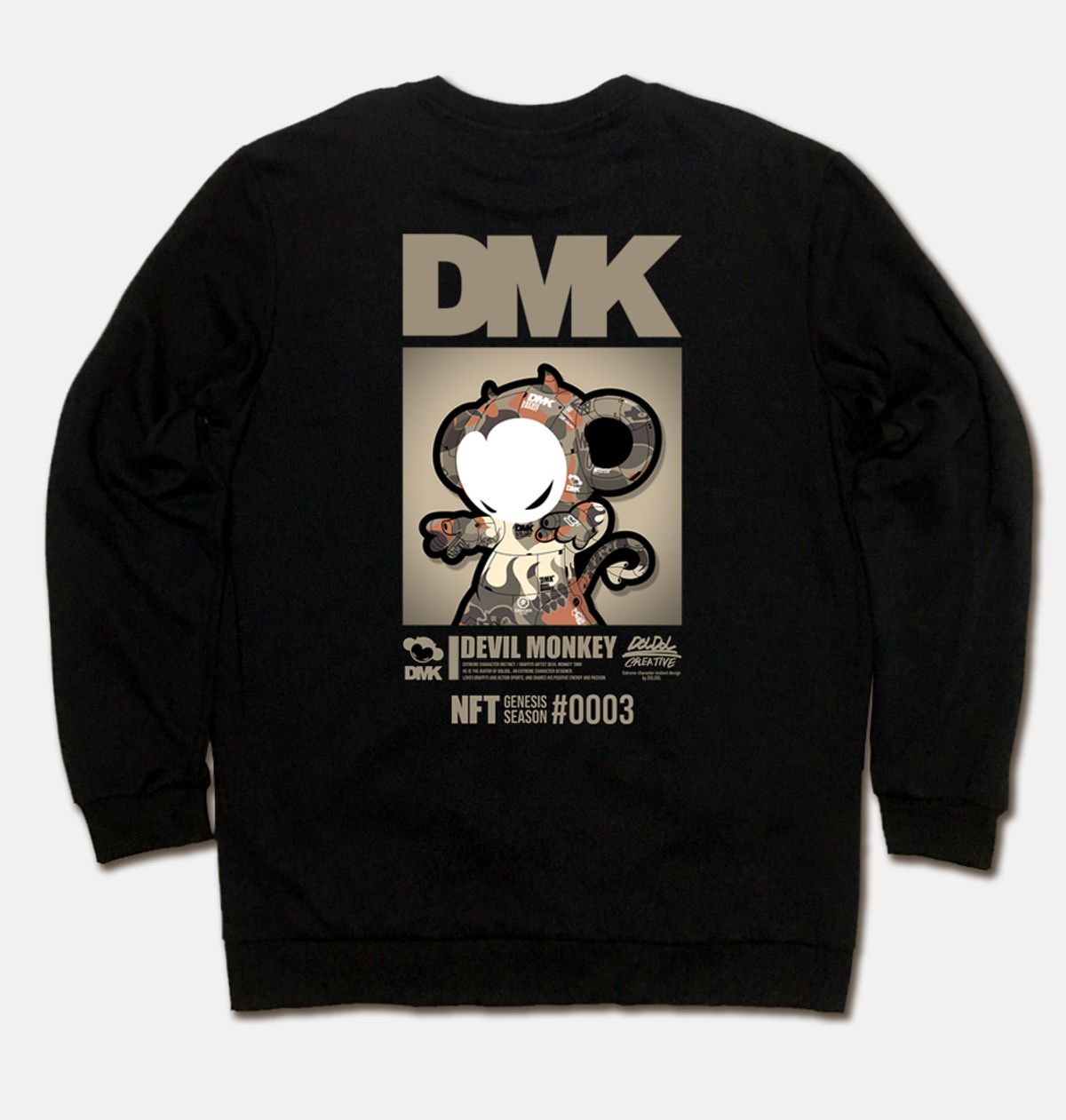 돌돌(DOLDOL) DMK_MTM_88 그래피티 아티스트 데빌몽키 DMK NFT 캐릭터 맨투맨 긴팔티 긴팔