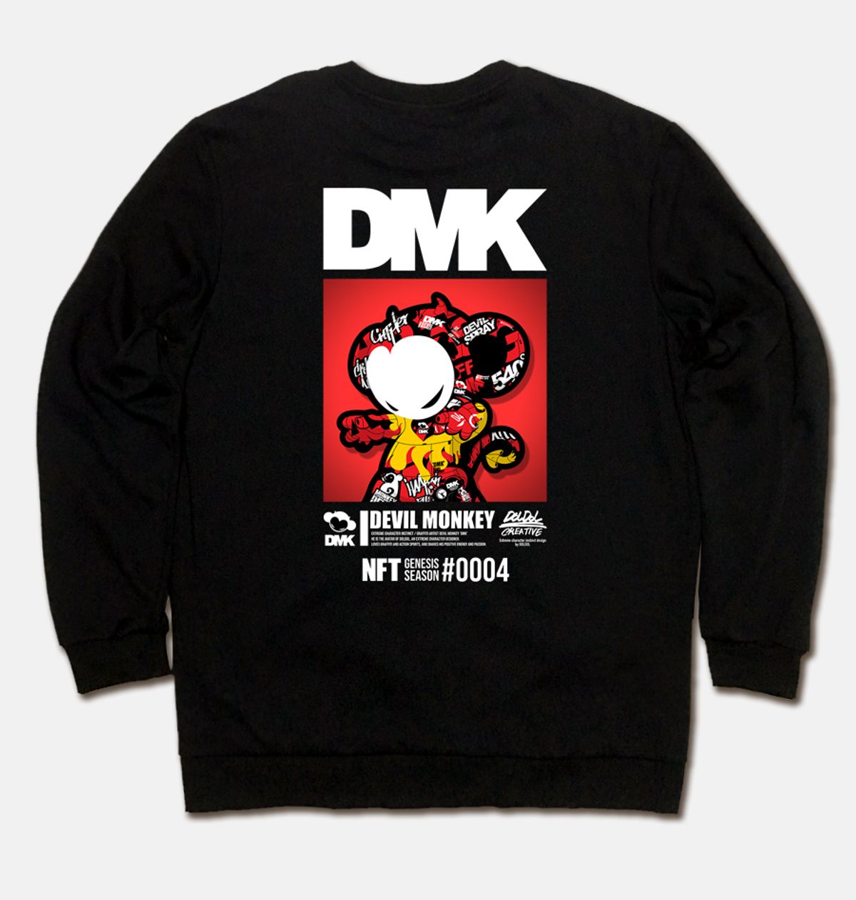 돌돌(DOLDOL) DMK_MTM_89 그래피티 아티스트 데빌몽키 DMK NFT 캐릭터 맨투맨 긴팔티 긴팔