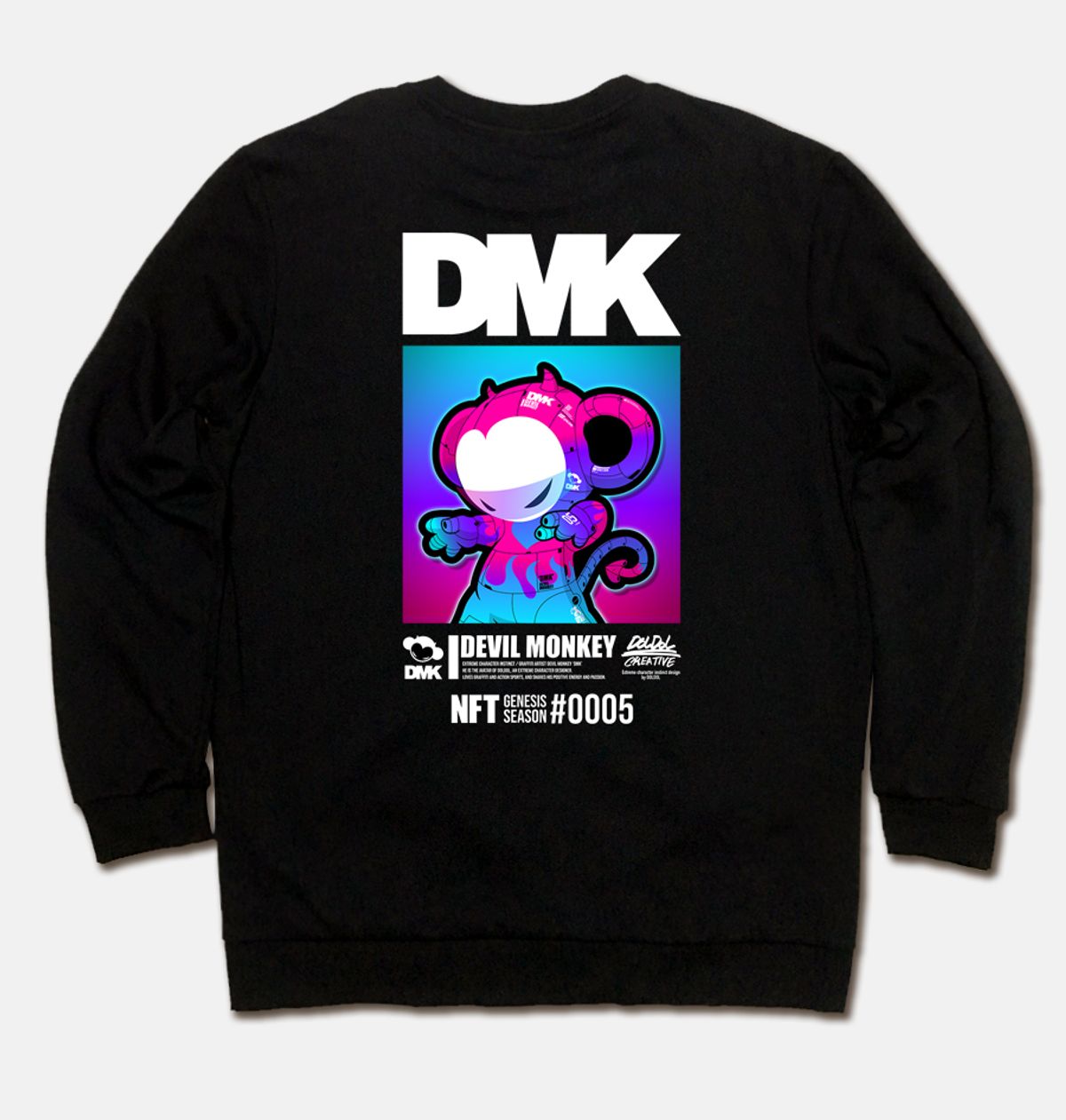 돌돌(DOLDOL) DMK_MTM_90 그래피티 아티스트 데빌몽키 DMK NFT 캐릭터 맨투맨 긴팔티 긴팔