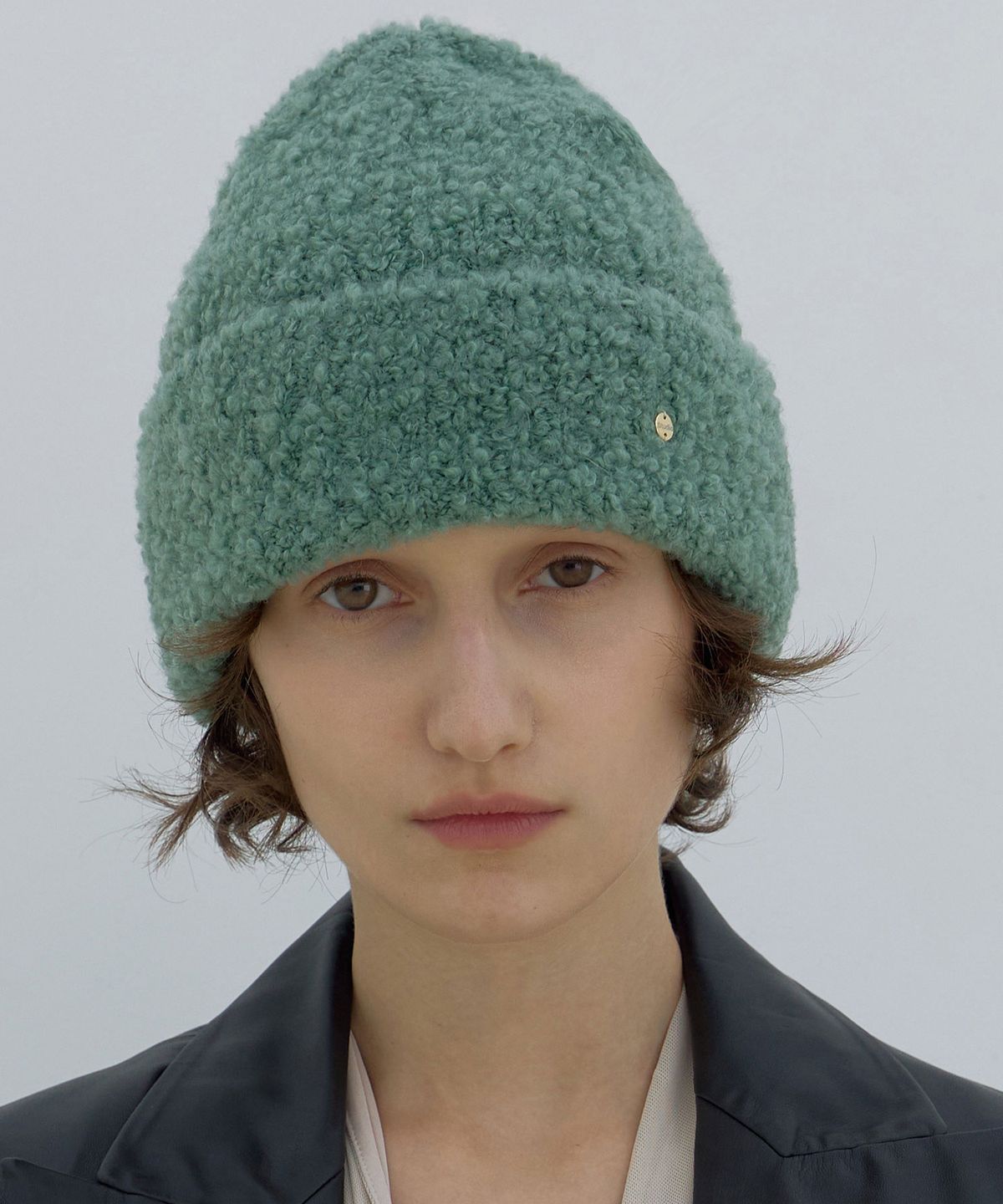 언더컨트롤 스튜디오(UNDERCONTROL STUDIO) 부클 겨울 비니 FLUFFY BEANIE / MOHAIR BOUCLE / SAGE GREEN