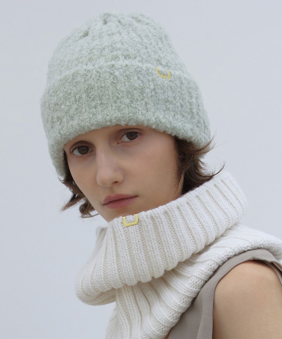 언더컨트롤 스튜디오(UNDERCONTROL STUDIO) FOG BEANIE / MELANGE WOOL / MINT MIX