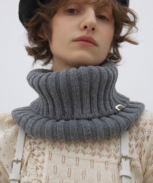 겨울 목도리 NECK WARMER / RIB / LAMBS WOOL / GREY