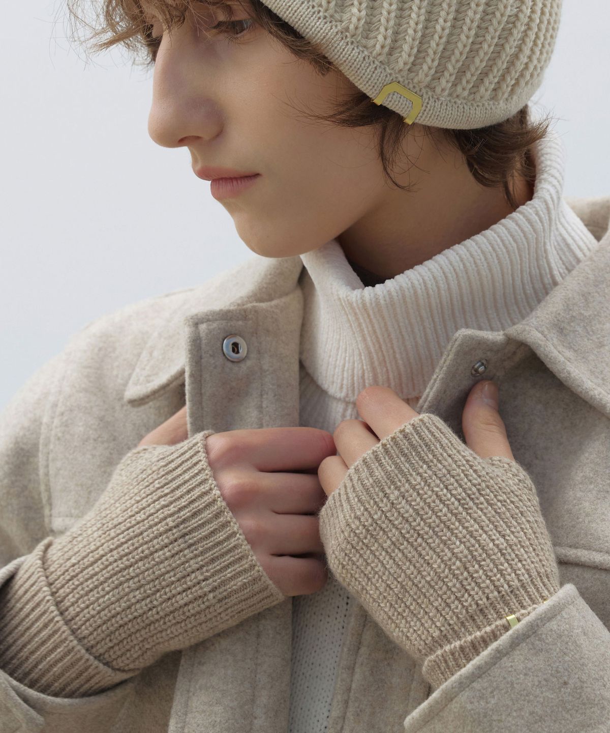 언더컨트롤 스튜디오(UNDERCONTROL STUDIO) 겨울 핸드워머 반장갑 SLEEVE WARMER / CASHMERE / D LINEN