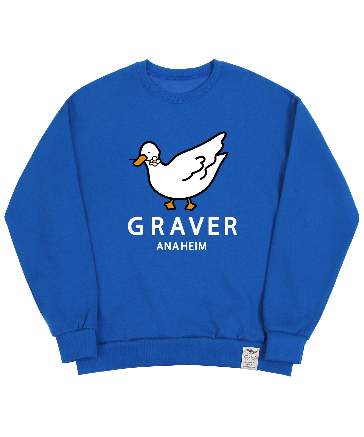 [GRAVER]★WHITE DUCK SMILE SWEATSHIRT MUSINSA | GRAVER [UNISEX] White Duck Smile Sweatshirt_Cobalt