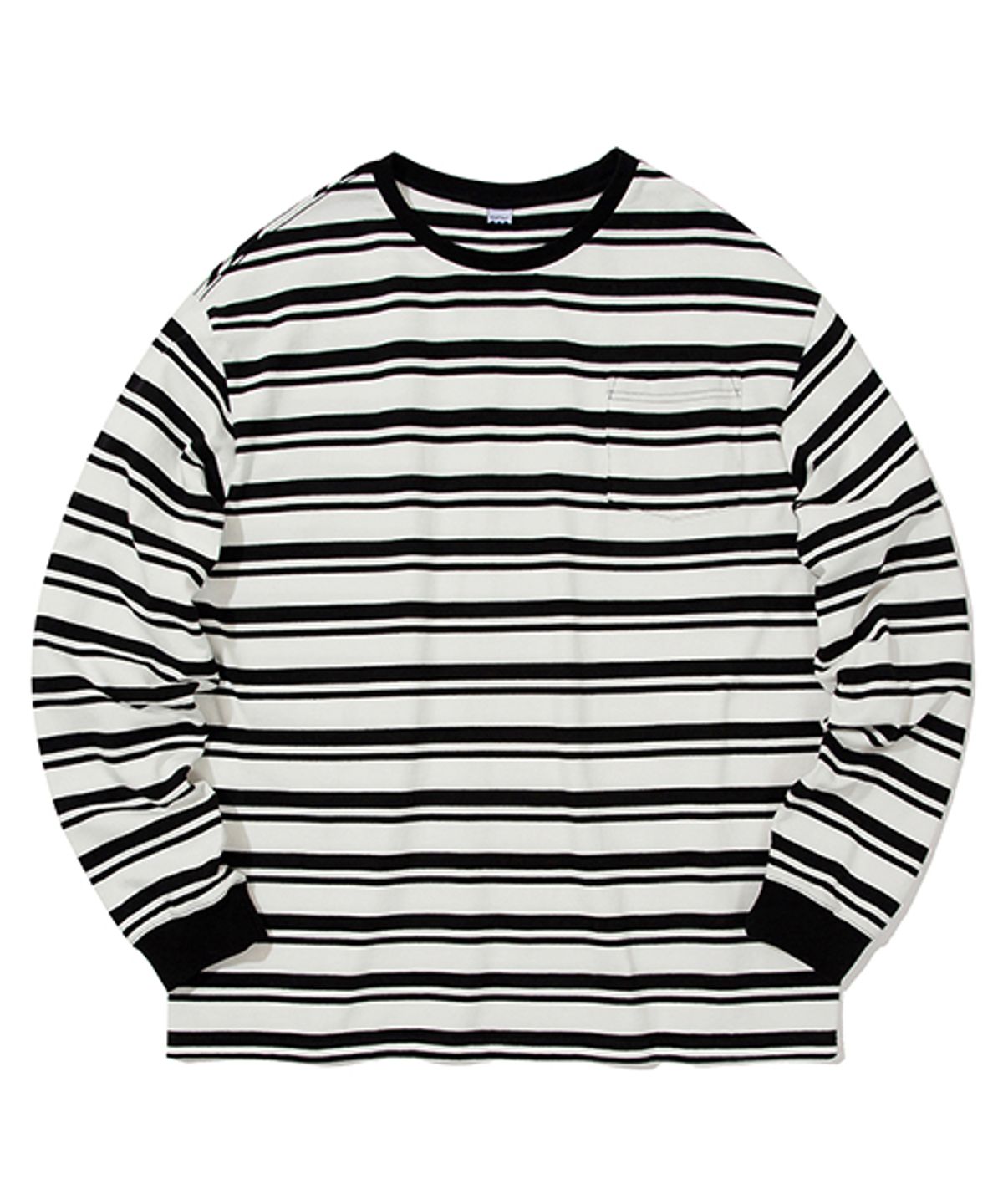 소프터(SOFTUR) LS BORDER T-SHIRT (WHITE/BLACK)