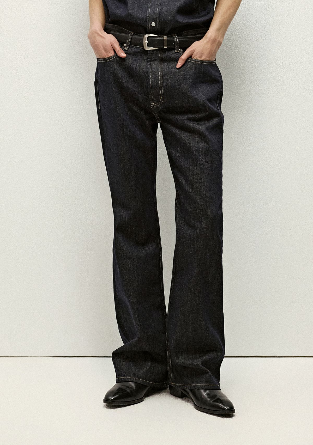 세비지(SAVAGE) Bootcut Fit Denim Jeans - Dark Blue