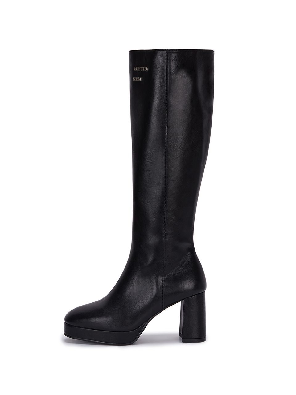 MUSINSA公式 | MATIN KIM FITTED LEATHER LONG BOOTS IN BLACK