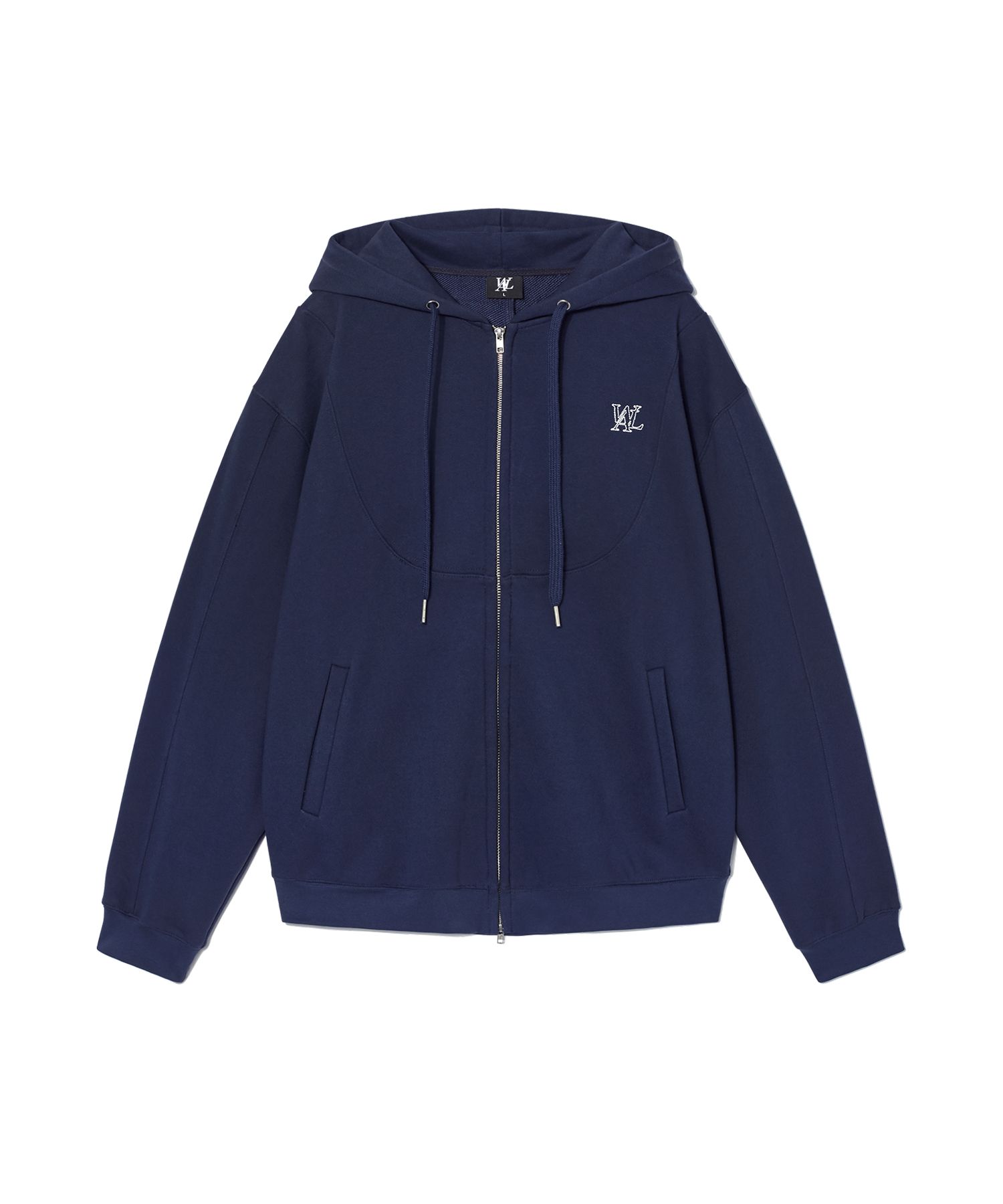 さらに100円引き◆WOOALONG◆Signature slit hood zip-up MUSINSA | WOOALONG Signature slit hood zip-up - NAVY