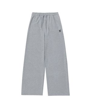 (기모)Signature relax wide pants - GREY