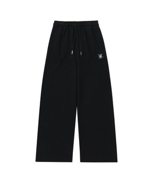 (기모)Signature relax wide pants - BLACK