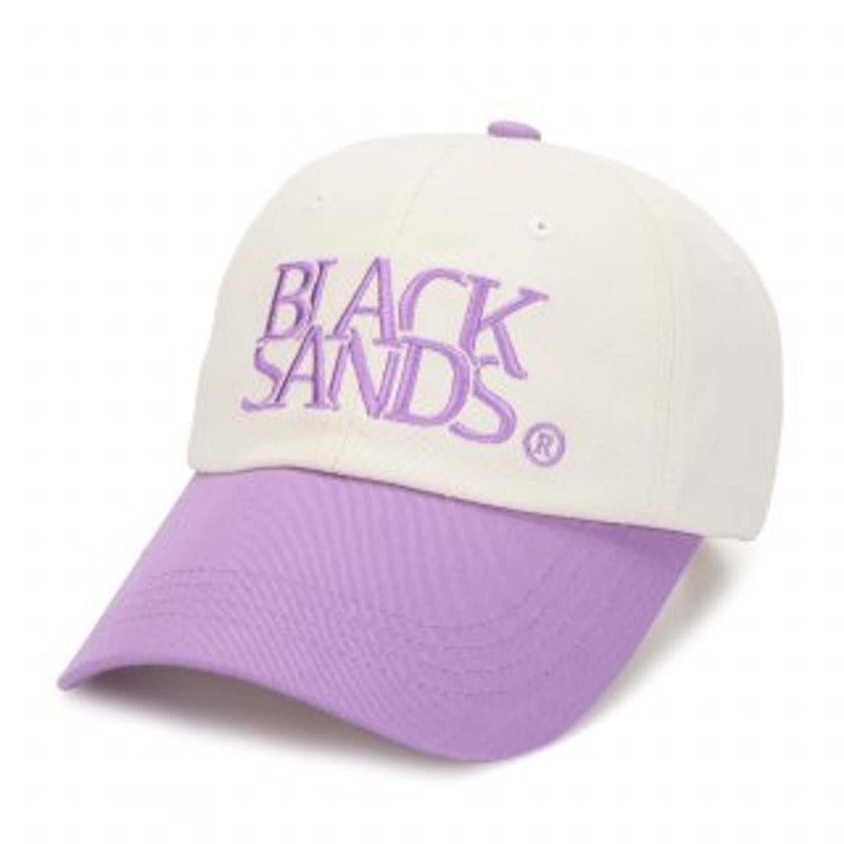 블랙샌즈(BLACK SANDS) 트윈스 배색 자수 볼캡_라이트퍼플