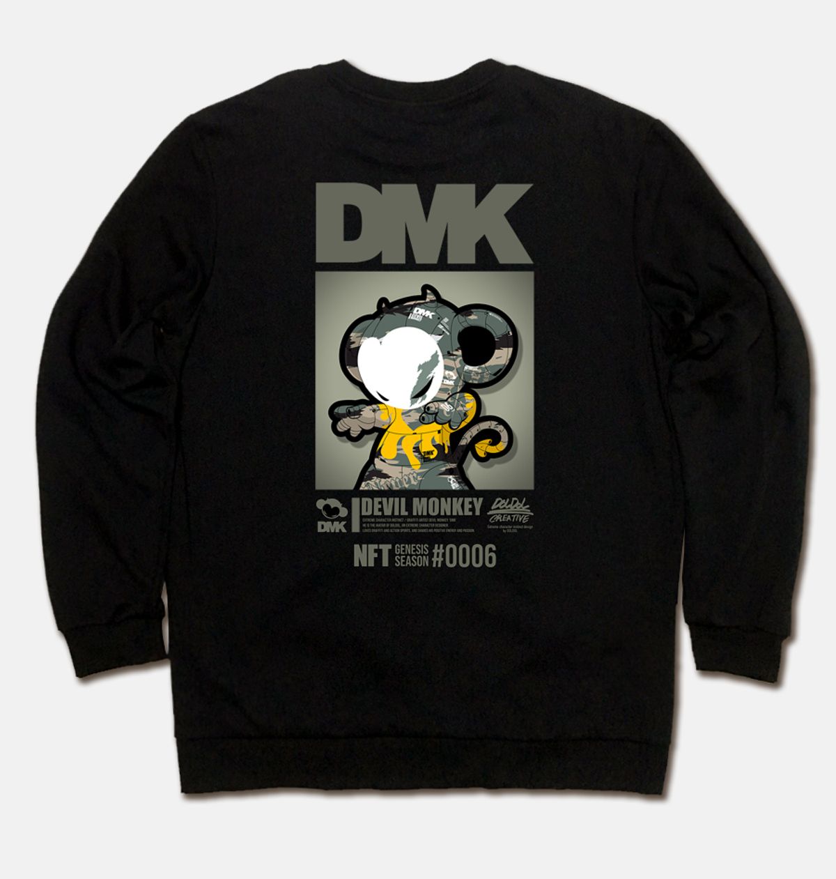 돌돌(DOLDOL) DMK_MTM_91 그래피티 아티스트 데빌몽키 DMK NFT 캐릭터 맨투맨 긴팔티 긴팔