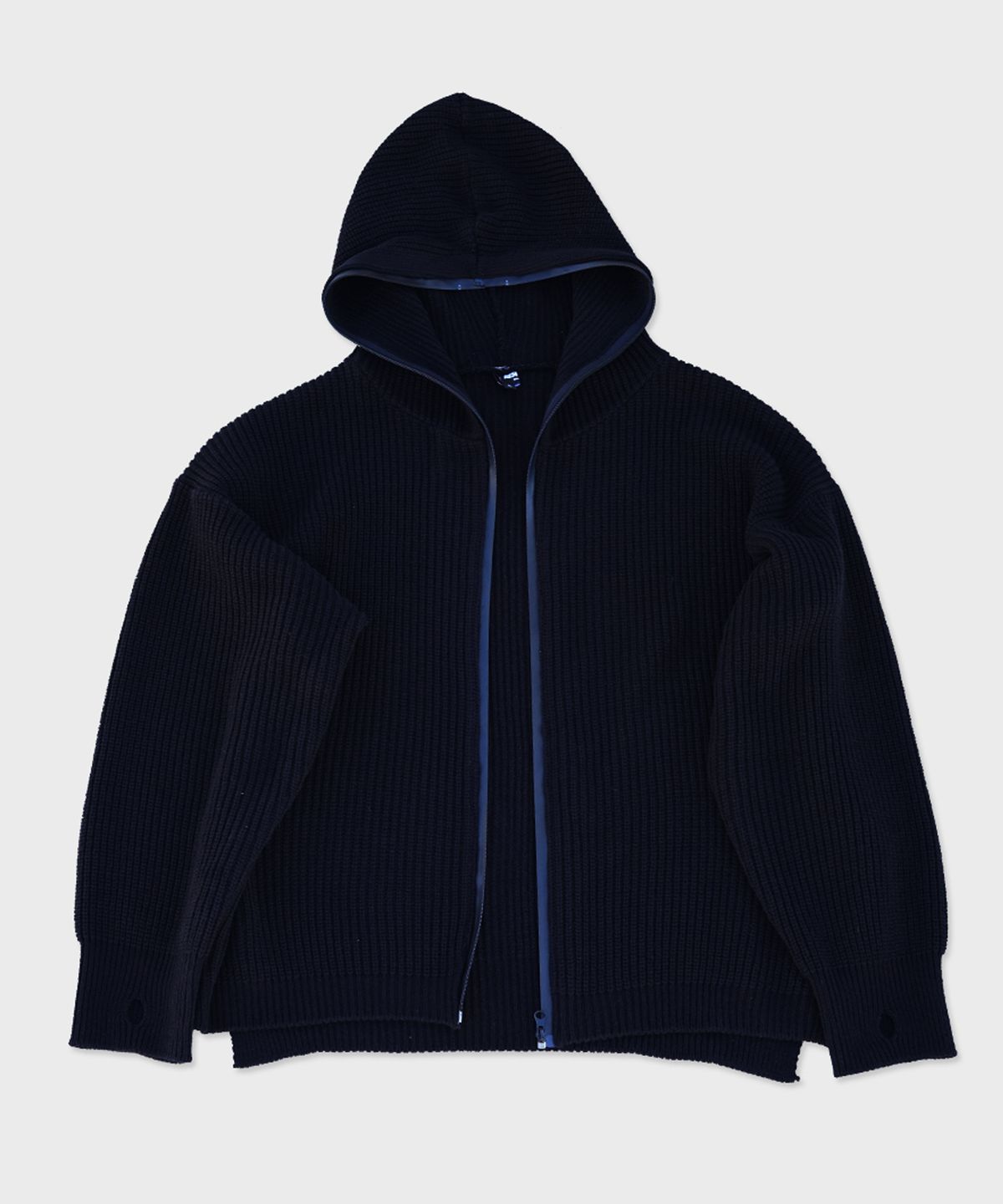 리스펙트(RESPECT) full zip up wool blend knit hood