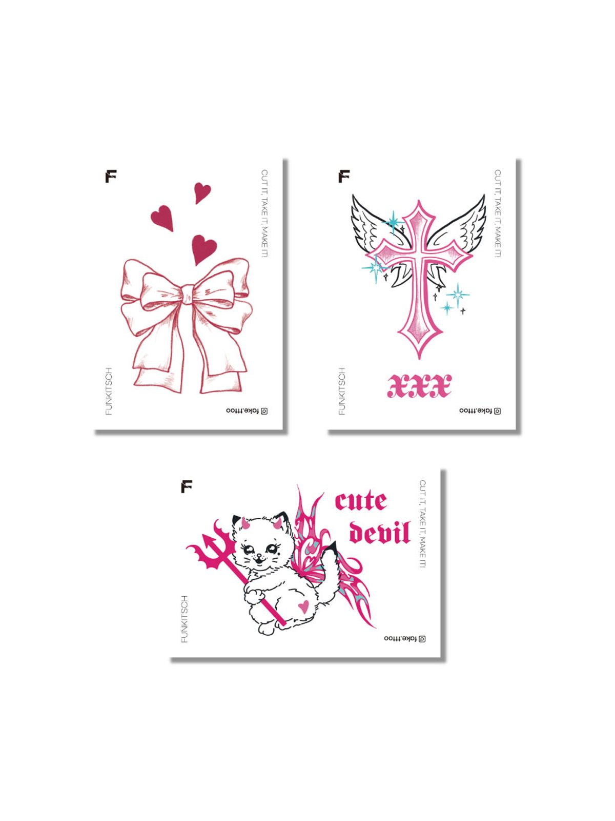 페이크타투(FAKETTT) Bow-XXX-Devil set