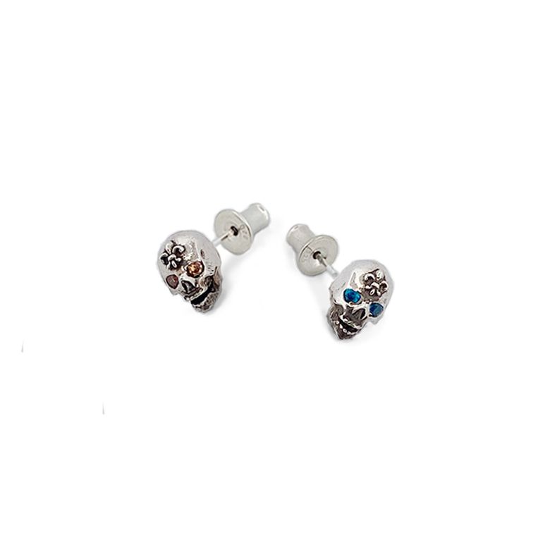 mini skull stone earring