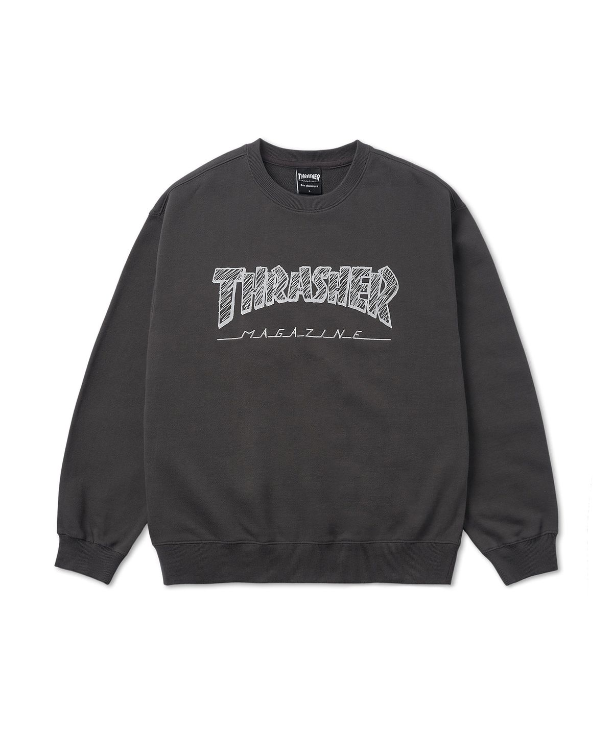 트레셔(THRASHER) 크레용 매거진 로고 맨투맨 차콜 01