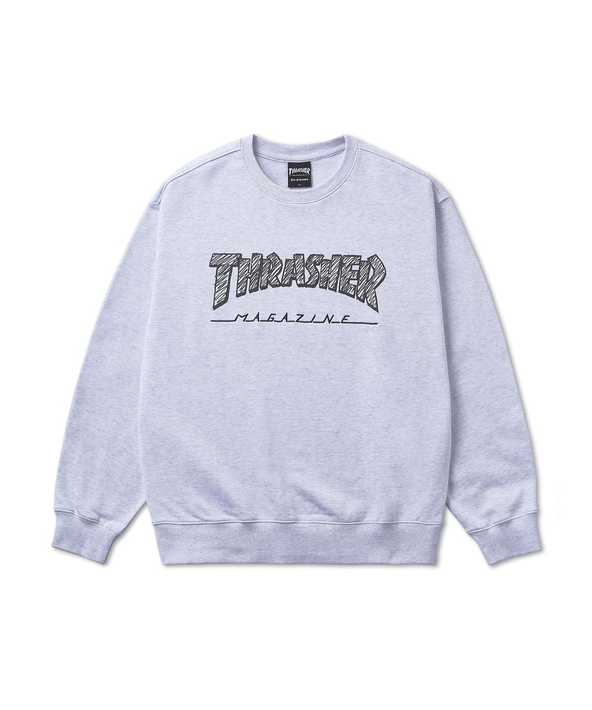 트레셔(THRASHER) 크레용 매거진 로고 맨투맨 라이트 그레이