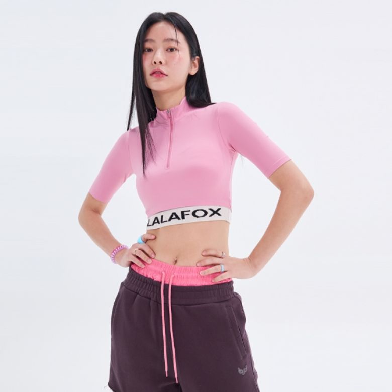CLOUDY HALF ZIP CROPPED T-SHIRT BN3CH003