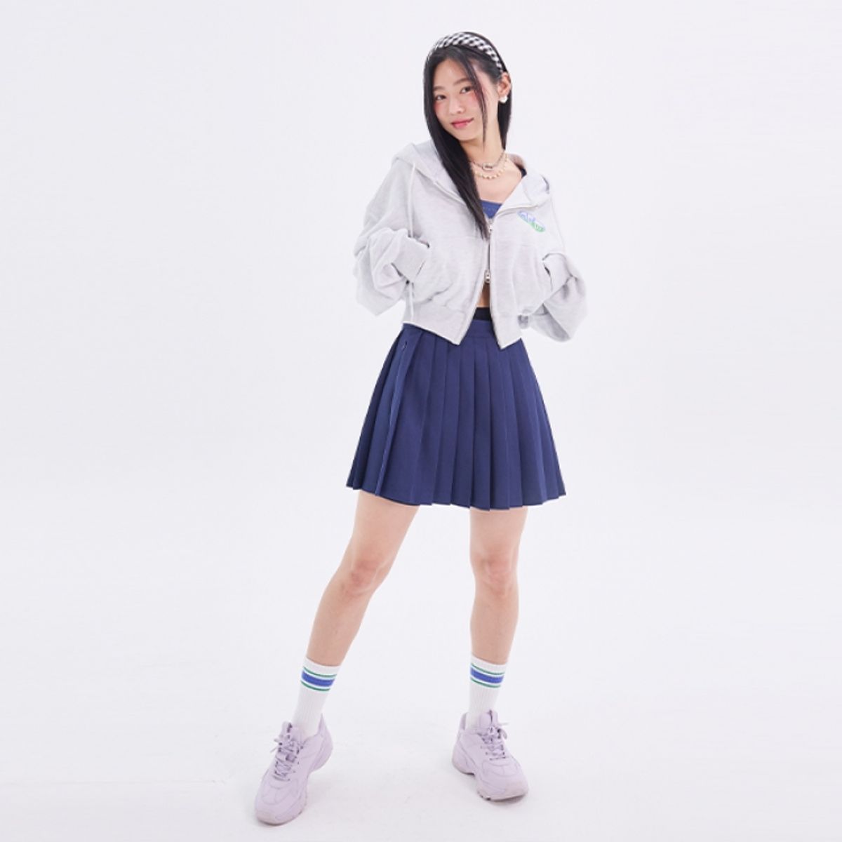 라라폭스(LALAFOX) PLEATED WRAP SKIRT BN3WS001