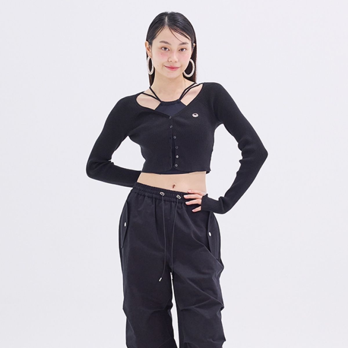 라라폭스(LALAFOX) AIR RIB CROPPED CARDIGAN BN3KG001