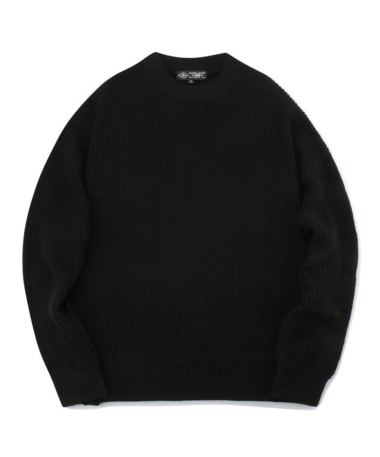 1754 CROWN OVERFIT ROUND SWEATHER 블랙