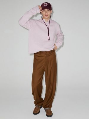 SLIT MOCNECK KNIT SWEATER PINK