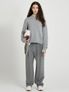 SLIT MOCNECK KNIT SWEATER GRAY