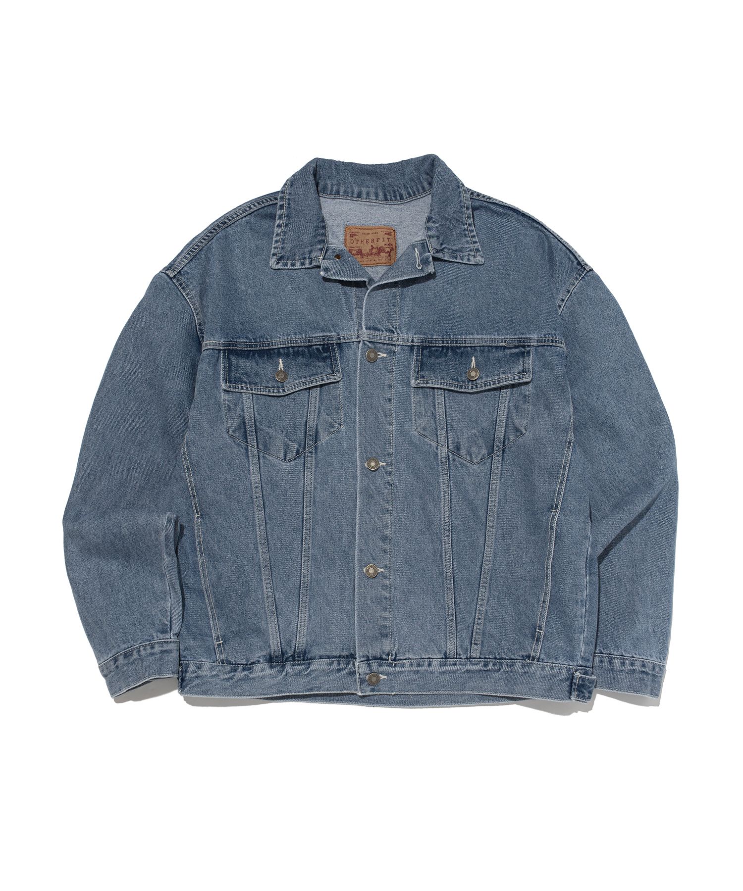 MUSINSA | OTHERFITS Vintage washed denim jacket (light blue)
