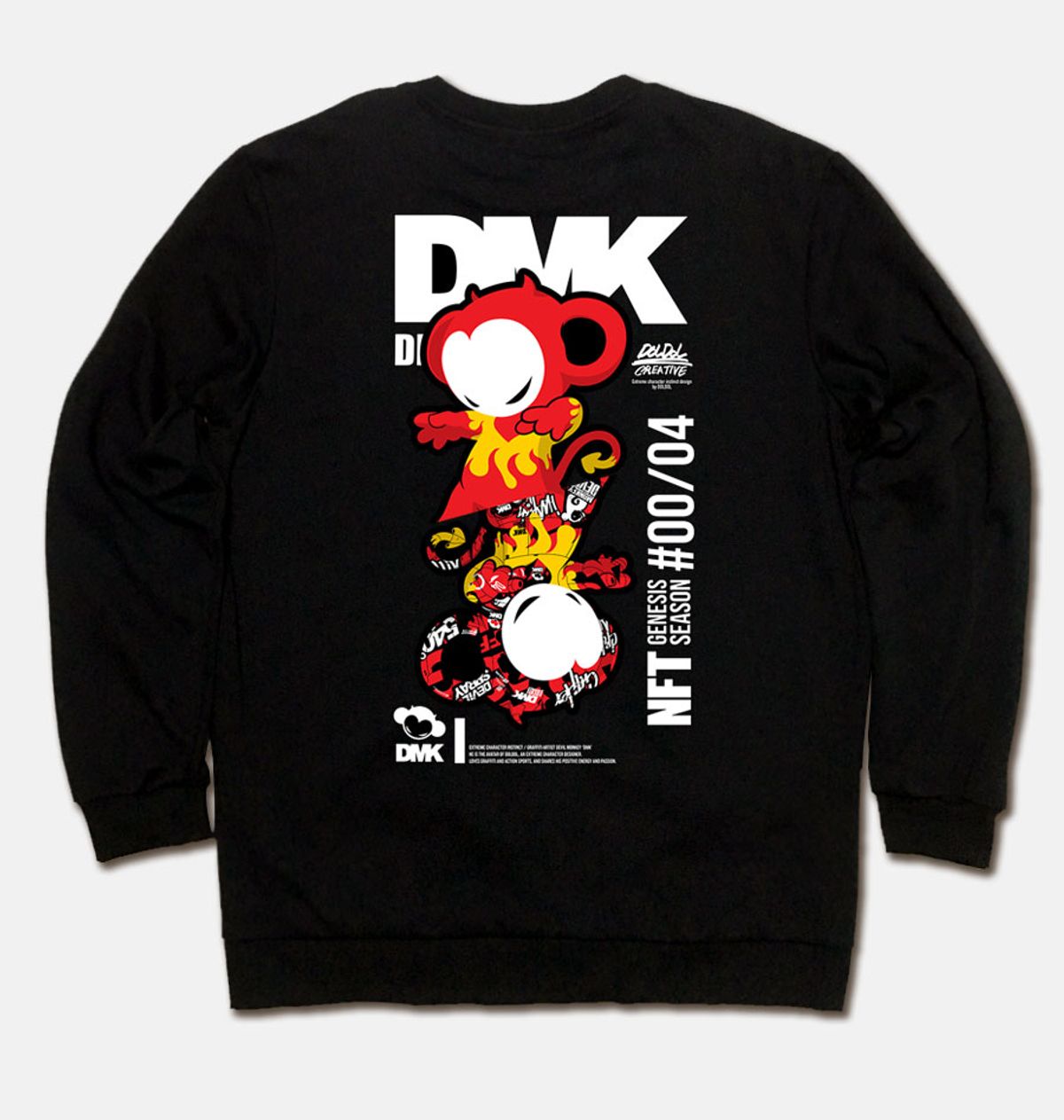 돌돌(DOLDOL) DMK_MTM_96 그래피티 아티스트 데빌몽키 DMK NFT 캐릭터 맨투맨 긴팔티 긴팔