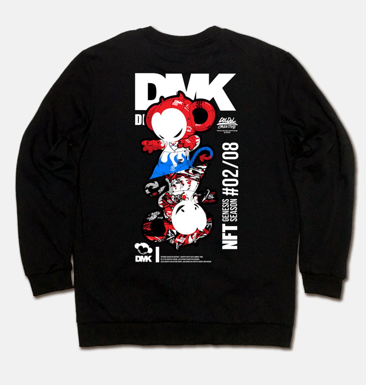 돌돌(DOLDOL) DMK_MTM_97 그래피티 아티스트 데빌몽키 DMK NFT 캐릭터 맨투맨 긴팔티 긴팔