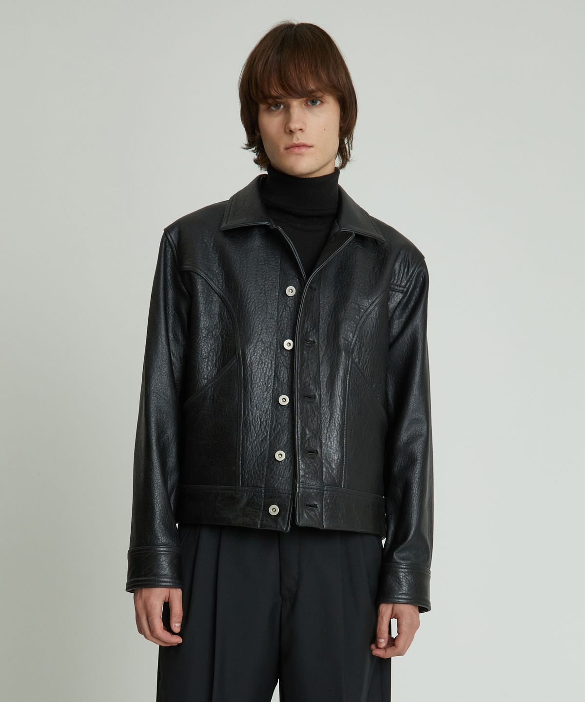앤드로스(ANDROS) Vegetable Trucker Jacket (Black)