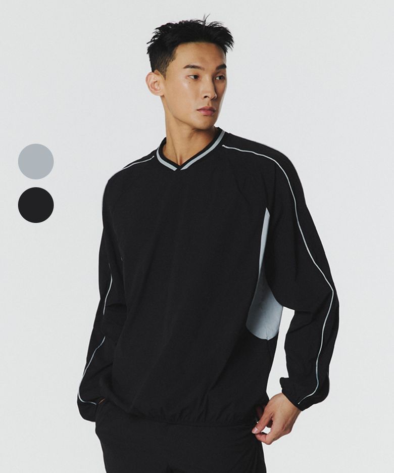 퀵드라이 오버핏 블록 피스테 롱슬리브  (2color)