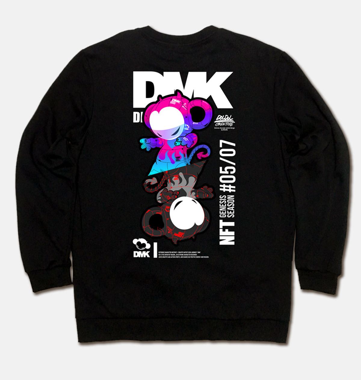 돌돌(DOLDOL) DMK_MTM_99 그래피티 아티스트 데빌몽키 DMK NFT 캐릭터 맨투맨 긴팔티 긴팔
