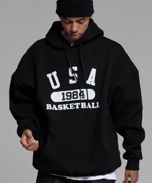 유에스에이 바스켓볼 후드티 블랙