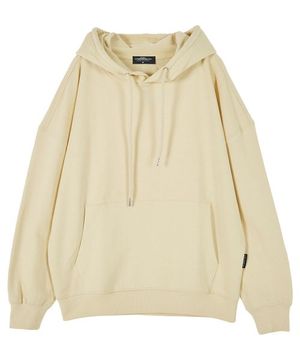 베이직 오버핏 드롭숄더 후디_버터