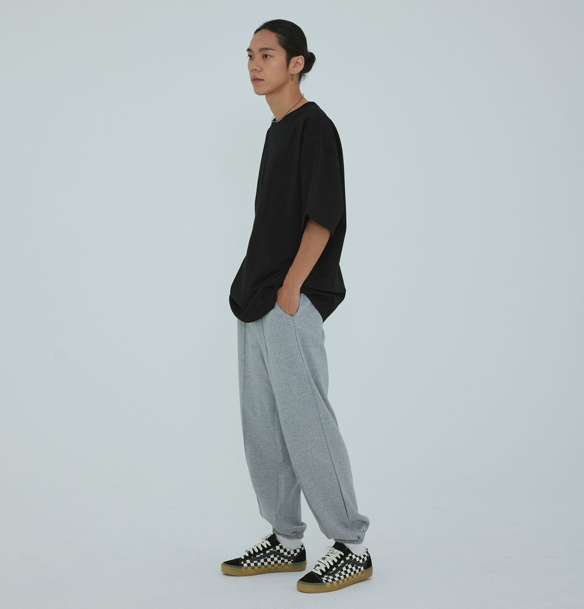 리브레너(REBRENNER) 오버핏 베이직 헤비 티셔츠 블랙