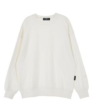 베이직 오버핏 드롭숄더 맨투맨_화이트